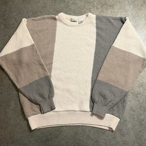 🧶 Claiborne Vintage Color-Block Cotton Knit (L)